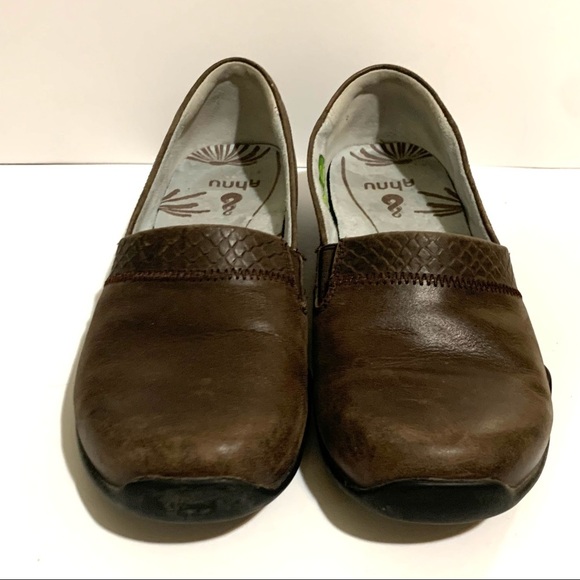 Ahnu Jackie Comfort Brown Leather Mule Flats Size 6.5 - Picture 4 of 7